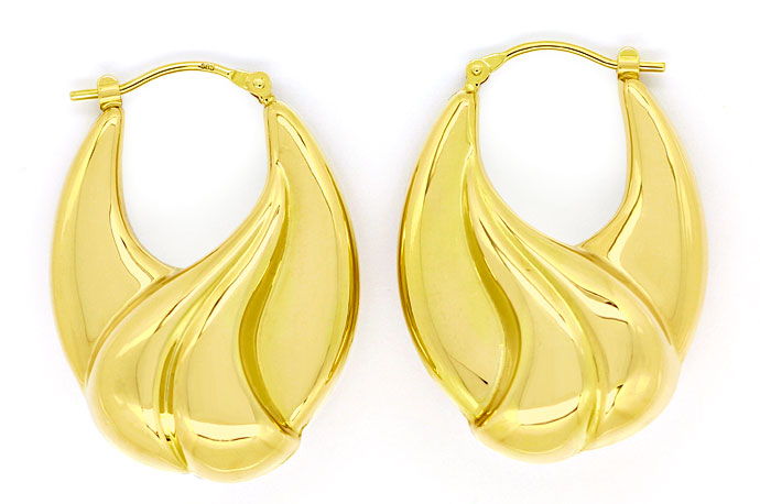 Foto 1 - Design-Ohrringe sehr schön geschweifte Creolen 14K Gold, R9484