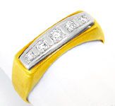 Foto 1 - Moderner Diamant Damen Ring, Gelbgold und Weißgold 14K, S0252