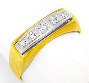 Foto 2 - Moderner Diamant Damen Ring, Gelbgold und Weißgold 14K, S0252