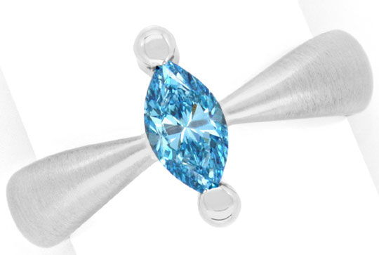 Foto 2 - Ring 0,71ct Blue Diamond Blauer Diamant, Treated, S1302