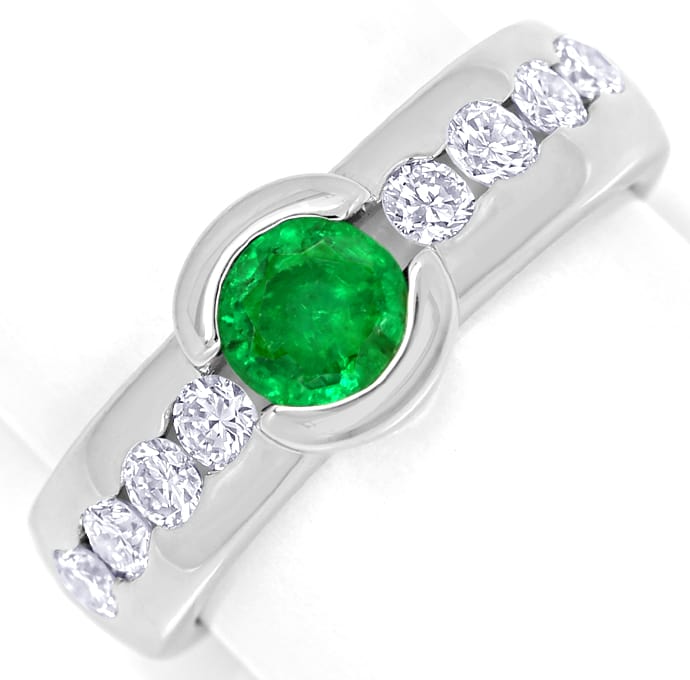 Foto 2 - Diamantenring Spitzen Smaragd und lupenreine Brillanten, S1347