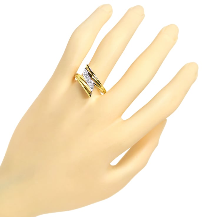 Foto 4 - Designer-Diamanten-Ring 585er Gelbgold-Weißgold, S1953