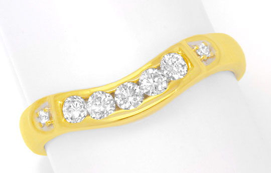 Foto 2 - Geschwungener Brillantring Gelbgold, 7 Diamanten, S3898