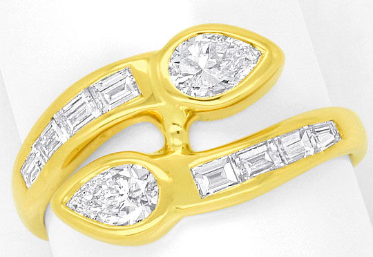 Foto 2 - Diamanten-Ring Tropfen Diamanten Baguette Diamanten 18K, S4462
