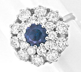 Foto 1 - Diamant Safir Ring 1,28 Carat Brillanten, S8881